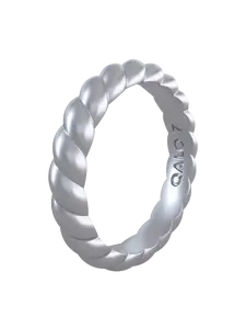 Women's Metallic Twist Stackable Silicone Ring