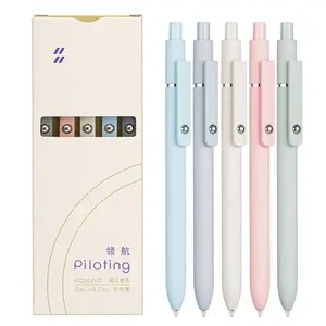 5-Pack Retractable Gel Pens, 0.5mm Fine Point Quick-Dry Ink Pens, Cute Aesthetic Smooth-Writing Office Stationery for School, Journaling, Gifting