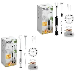 【Buy 1 Get 1 Free】All-in-One Rechargeable Milk Frother Handheld | 3 Speeds 3 Whisks | Electric Mixer for Coffee Latte Matcha Egg Whipping