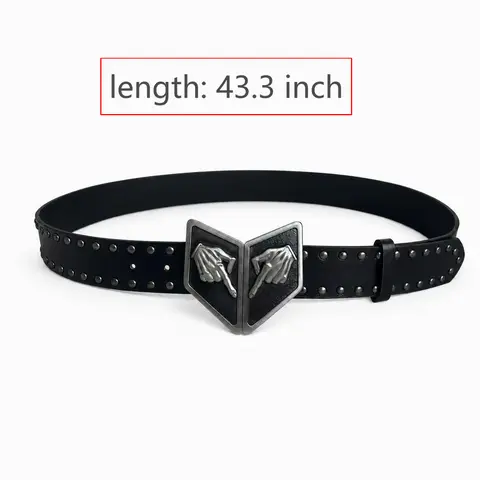 Inkhausstore-Inkvaultarchive Retro Cowboy Belt, 43.3 in length,JJBA SBR Anime Costume  Gyro Zeppeli Cosplay Fashion Accessory Waist Belt With Buckle,back to school out fit,