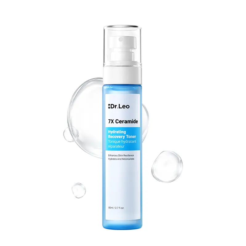 Dr.Leo 7X Ceramide Hydrating Recovery Toner - 80ml, Hyaluronic Acid, Lightweight, Easy to Absorb, Moisturizer, Skin Repair, Redness Reduction, for Dry Sensitive Skin, Affordable Skincare