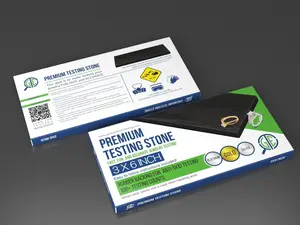 GTE 6''x3'' Scratch Stone Gold Silver Test Kit 10K 14K 18K 22K 24K Platinum Acid Tool for Accurate Karat Value Testing with Rubber Backing Industrial Home Use