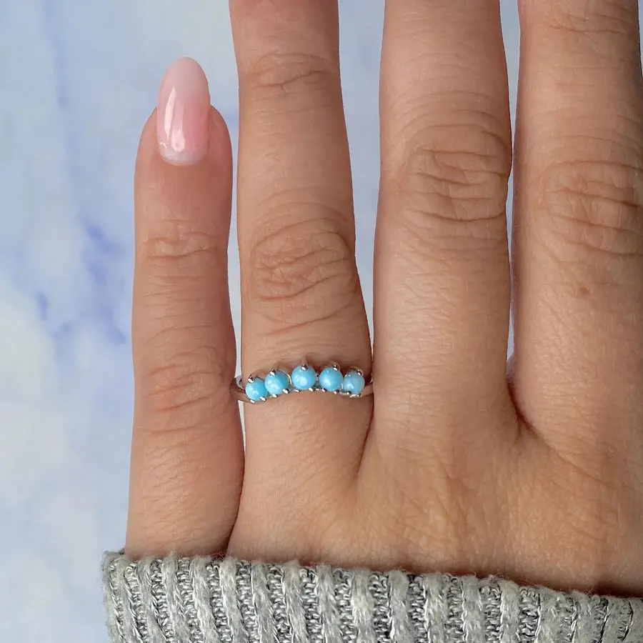 Ocean Tide Larimar Band Ring