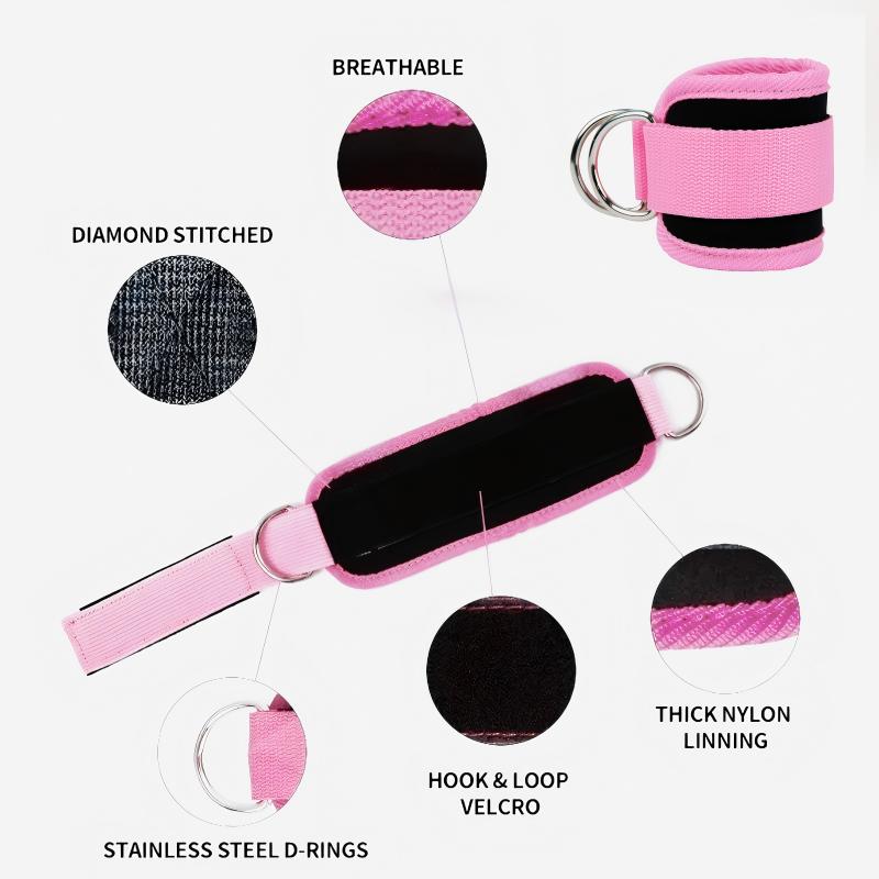 Ankle Strap for Cable Machines & Resistance Bands, 2 Counts Workout Cuffs for Home & Gym, Glutes, Kickbacks, Leg Extensions, Stretching Gear for Men & Women