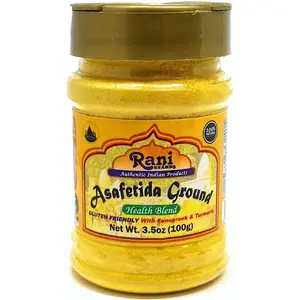 Rani Asafetida (Hing) Ground Health Blend w/ Fenugreek and Turmeric 3.5oz (100g) ~ Gluten Friendly | Natural | Salt Free | Vegan | NON-GMO