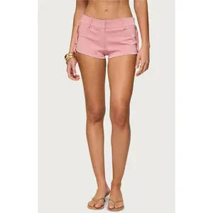 Edikted Women's Sapir Fringe Faux Suede Shorts