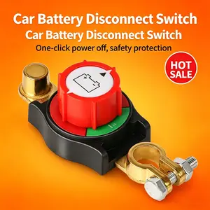Top Post Battery Disconnect Switch 12V/300A for Car Truck Boat RV Heavy Duty Safety Negative On/Off 15-17mm Terminal Compatible with 12V-48V Batteries - Vehicle