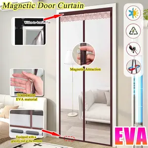Transparent Eva Air Conditioning Door Curtain, Windproof Partition Screen, No Drilling Required, Suitable for Living Room Bedroom Balcony Entrance