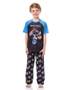 Beyblade X Boys' X League Character Design 2 Piece Short Sleeve with Pants Pajama Set