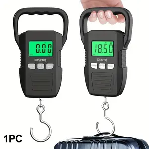 Digital Hanging Scale 132lb/60kg with Backlit LCD Display, Large Hook and Peeling Function, Portable Luggage Fishing Postal Scale