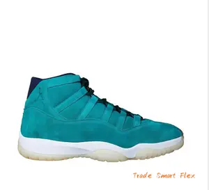 Teal High-Top Suede Basketball Sneakers with White Midsole and Translucent Rubber Outsole