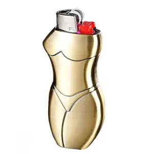 Metal Lighter Case Cover Pouch Fits Bic Standard Size J6 Vintage Bronze