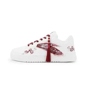 Anta Lunar New Year Horse Year Sneakers – Unisex Red-White Low-Top Canvas Shoes with Anti-Slip Cushioning and Traditional Chinese Design Verifiable, with credentials and supporting global authentication