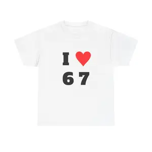I Heart 6 7 Unisex T-Shirt, Cotton Tee, Graphic Tee, Casual Shirt, Funny Tee for Men and Women Menswear Stylish Classic Fabric