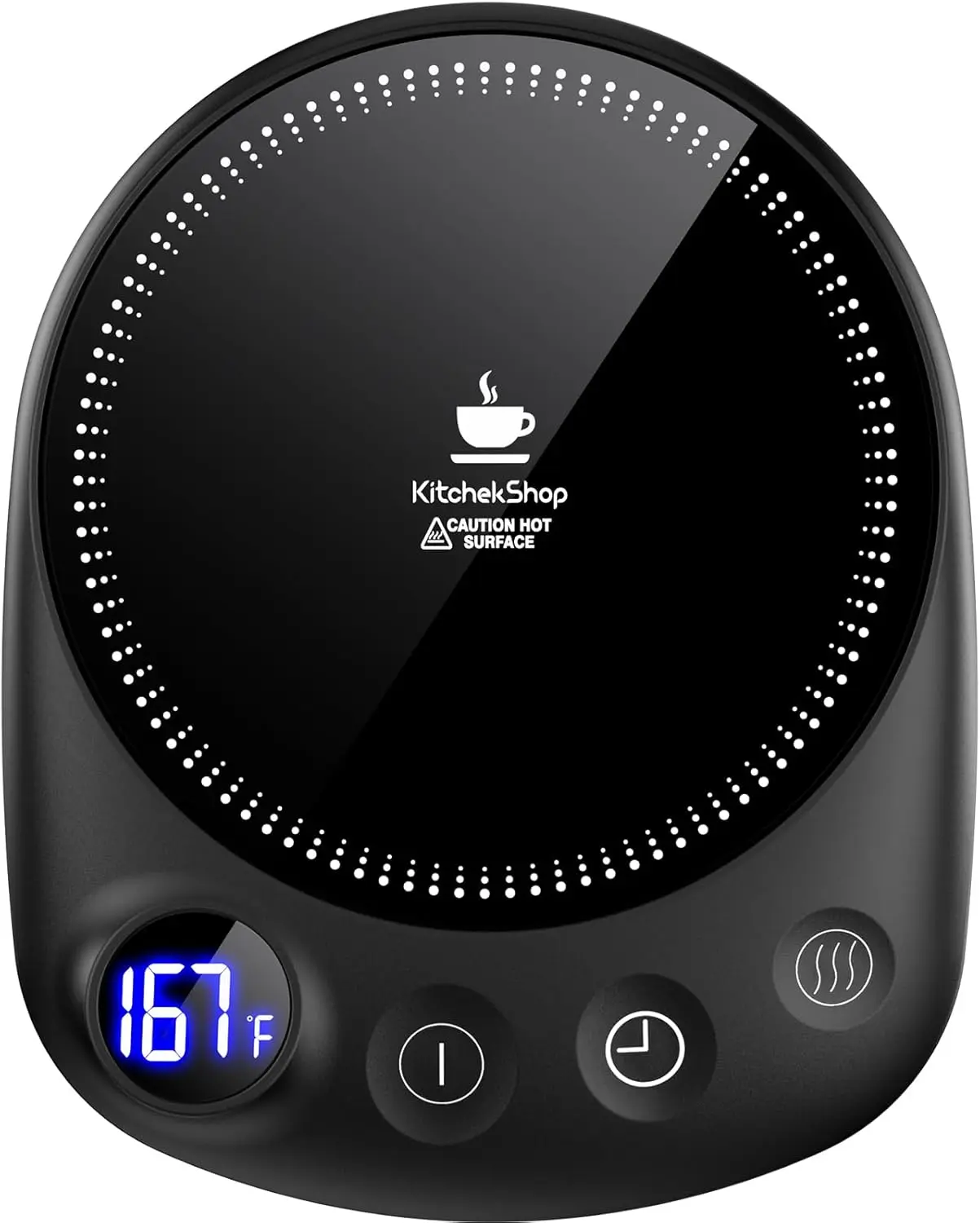 Coffee Mug Warmer - Fastest Heating & Highest Temperature, Coffee Cup Warmer for Desk Auto Shut Off, 4 Temp Settings & 1-12H Timer, Smart Electric Beverage Warmer for Coffee, Tea (Black) Steel