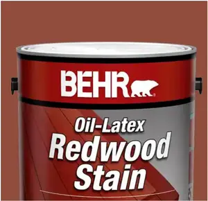 1 Gallon Oil-Latex Exterior Wood Stain, Redwood Solid Color, Mildew Resistant