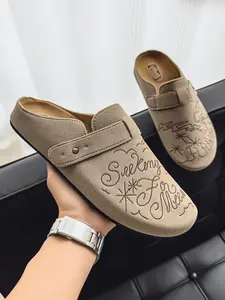 Men's Outdoor Casual Slip-On Shoes, Pu Leather Mules, Soft Sole Loafers, Comfortable Footwear for Daily Wear, Stylish and Practical Design, Walking Shoes