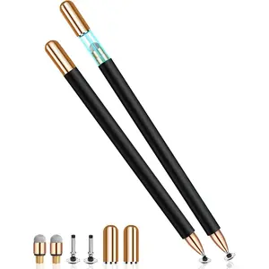 Stylus Pen for Touchscreen, 2-in-1 Universal Stylu Pen for  iPad Android Tablet  Kindle Chromebook Galaxy   Screens, High Sensitivity Fiber & Disc Stylus Pens  Cap