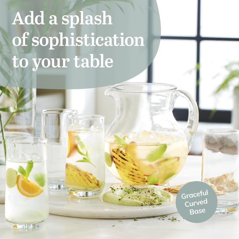 Libbey Ascent Tumbler and Rocks Glass Set, Drinking Glasses Set of 16 with Elegant Curvature, Dishwasher Safe, Durable Drinking Glasses, Versatile Glassware Set for Any Occasion