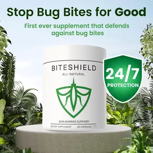 BITESHIELD - First Ever Bug Bite Prevention Supplement | All Natural, DEET-Free | 24/7 Inside-Out Protection