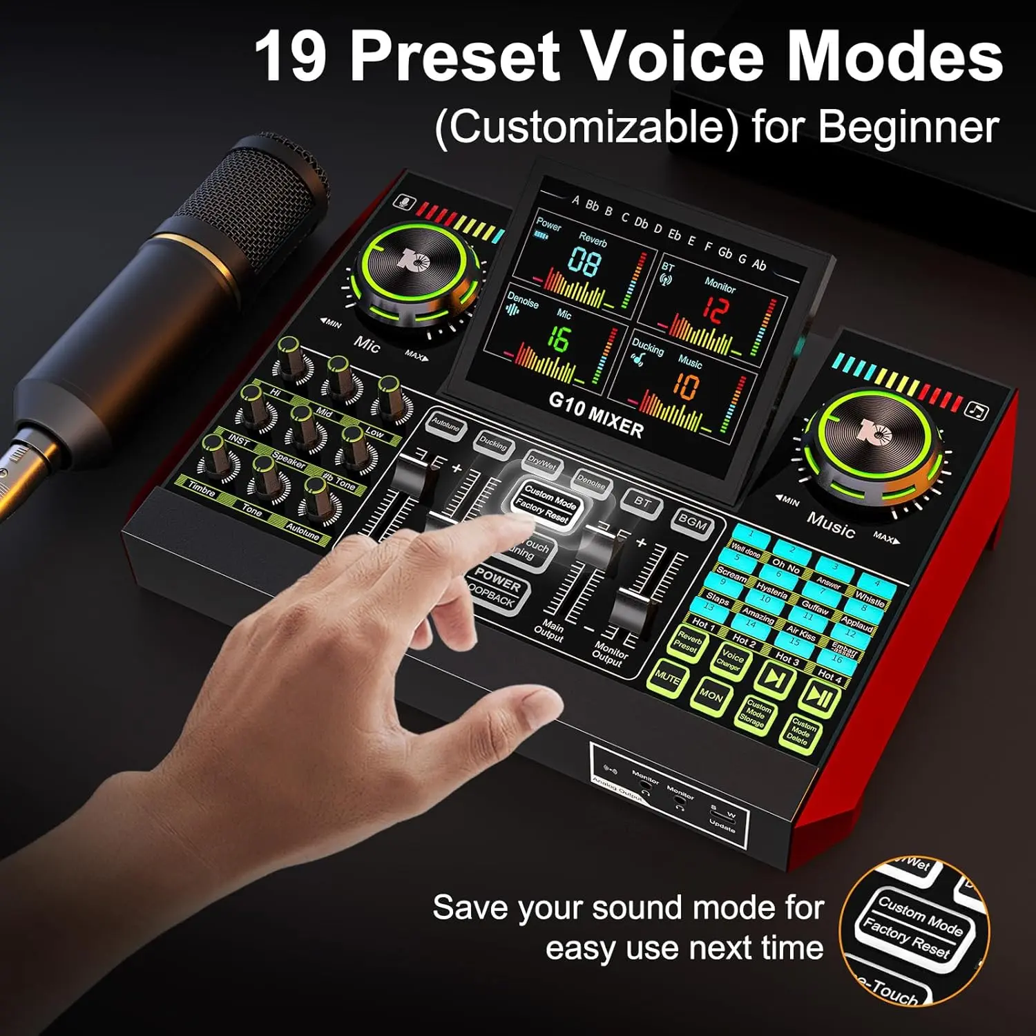 Tenlamp G10+Bm800 Plug-and-Play Podcast Studio Kit - LCD