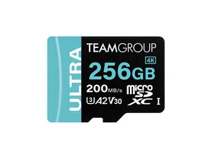 Team 256GB Ultra-Fast microSDXC UHS-I/U3 Memory Card with Adapter, compatible with Nintendo-Switch, Steam Deck, and ROG Ally, Speed Up to 200MB/s (TULMSDX256GIA2V3022503)