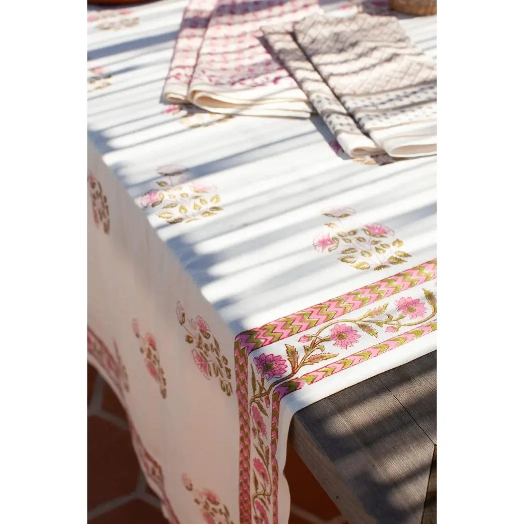{Kerry Cassill} Hand Block Printed Cotton Tablecloth :: Canyon Flower