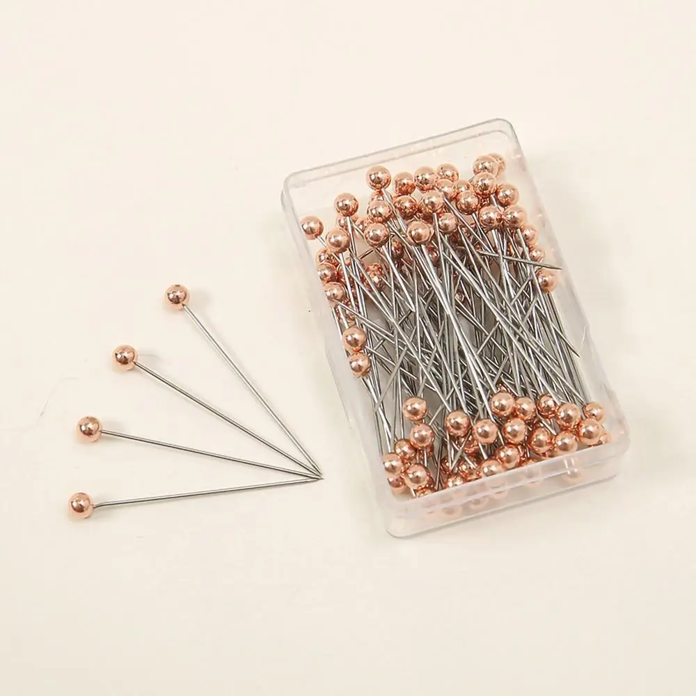 100pcs/box Sewing Pins with Ball Head, Straight Quilting Pins For Dressmaker, Beads Earrings Jewelry Making Tool