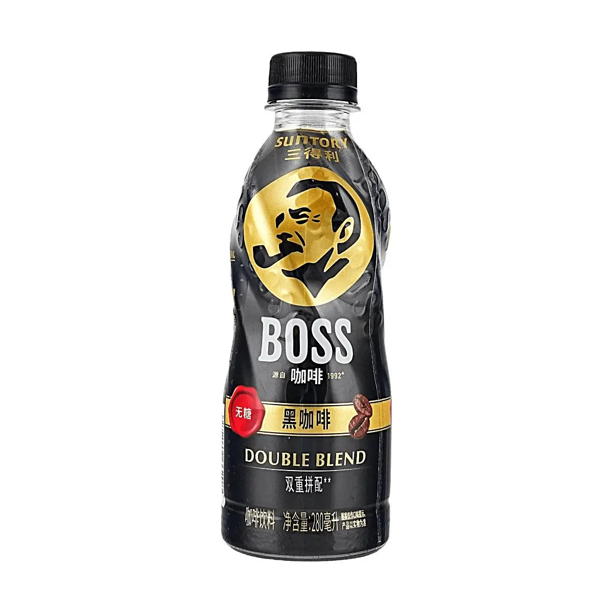 Suntory Boss Black Coffee Sugar-Free Triple Blend 280ml - Rich Aroma, Natural Energy Boost