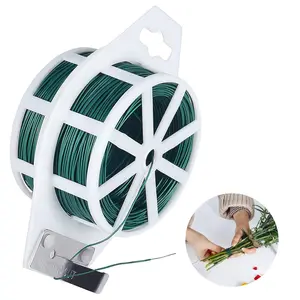 Floral Wire, 110 Yards Flexible Craft Wire for Wreath 22 Gauge Green Florist Supplies with Built-in  for Christmas Tree, Garland and Flower Arrangements,  Support