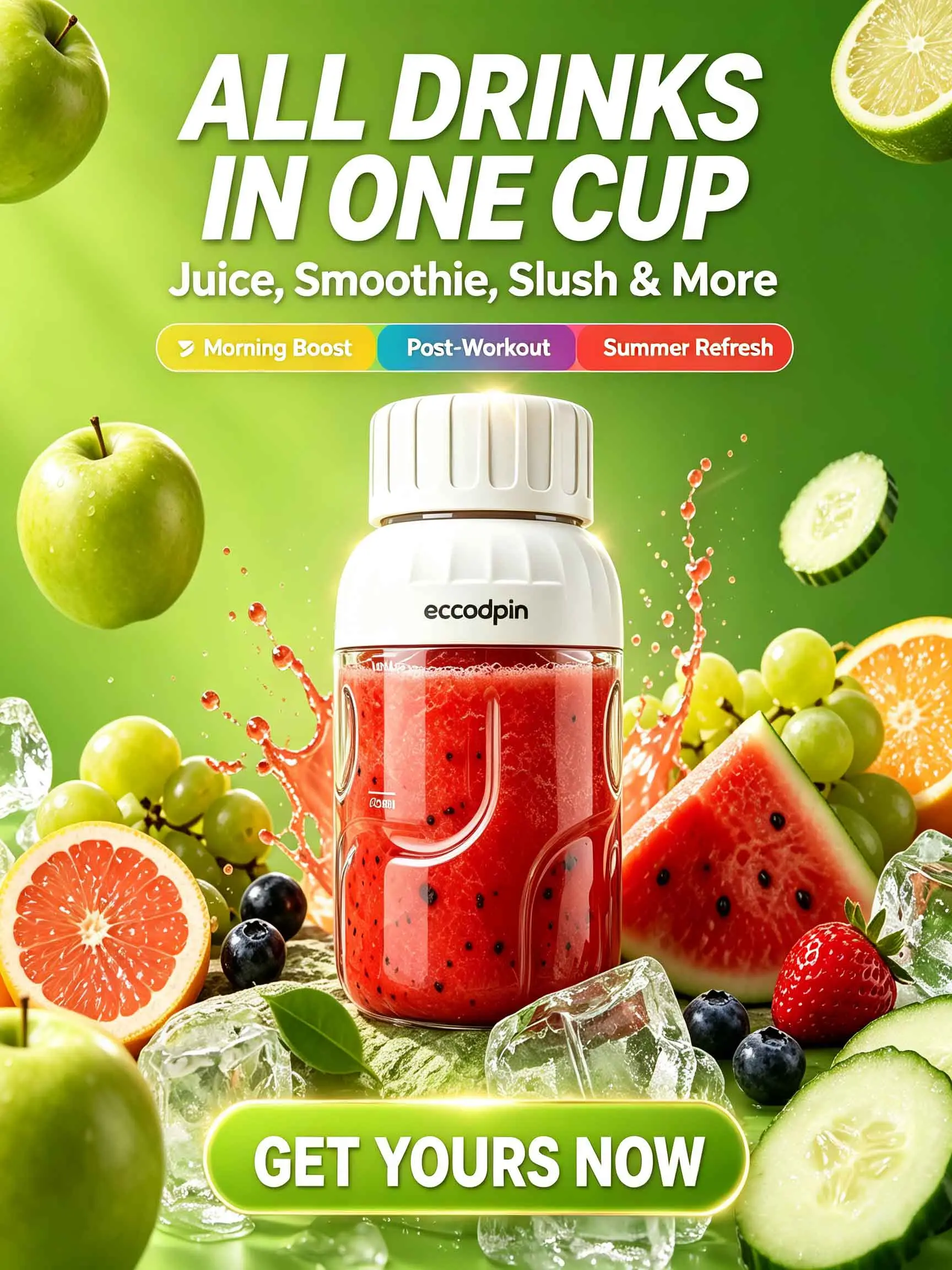 The Thoughtful Gift for Holidays &Birthday: ECCODPIN Cordless Blender,43oz BPA-Free, Perfect for MakingTwo-Serving Smoothies, CrushesIce, USB Rechargeable - For a Fresh& Healthy Start as a Couple. ShareHealthy Moments Together! outdoor