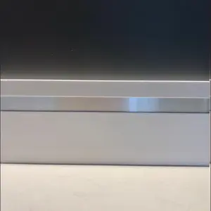 Box of 10 Baseboard Mouldings with Stainless Steel Inserts to compliment any interior design. Perfect for construction project at home or at your business.