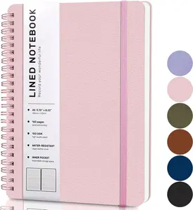 Lined Spiral Journal Notebook with 160 Pages, 8×5.7in, A5 Spiral Notebook, Journaling Notebooks for Work, School, Women, Men, College Ruled Spiral Notebook, Hardcover Leather Journals