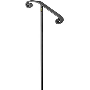 【DealsForYouDays】VEVOR Wrought Iron Curly Side Grab Bar - In-Ground Long Post Handrail, Post-Mount Step Supports for 1-2 Steps (Gray) for Elderly, Pregnant People, Stairs, Hotels, Gardens