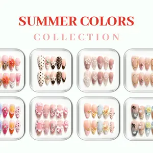 CuraTique | NEW  Collections 10PCS Handmade Press On Nails REUSABLE 3D Gel spring/summer 2026 / Prom