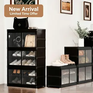 Hausneed Transparent Storage Rack Clear Shelving Unit with Format Storage Compartments and Dust Cover,3/5/7 layers,Suitable for rental housing, bedrooms, living rooms