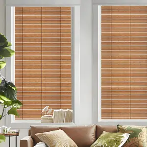 Wooden Blinds Pattern Decorative Window Privacy Film Sun Blocking Heat Control, Static Cling No Glue, with Installation Tools, Stained Glass Window Film (S531, 17.7" x 78.7")
