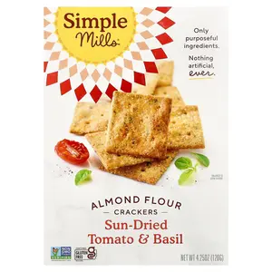 Simple Mills Almond Flour Crackers, Sun-Dried Tomato & Basil, 4.25 oz (120 g)
