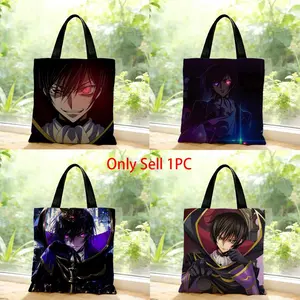 anime hot Code Geass Lelouch Lamperouge Storage Bags Canvas Bags Series Print Bag Lightweight Shoulder High Appearance Large Capacity Minimalist  Soft Fabric Bag Shopping Bags