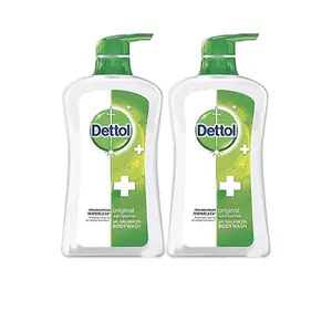 Dettol Anti-Bacterial pH-Balanced Body Wash Original 32.08 Oz Pack of 2 & Handwash 5.29 Oz Skin Repair Body Care Soap Sensitive - Cleanser