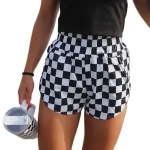 Checkered Western Country Women’s Shorts - Black Color, Short Length, Casual Style, Ideal for Outdoor Activities - Womenswear, Bottom Trending Viral