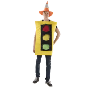 Traffic Light Costume Dress For Adults - Colorful Tunic with Cone Hat - Funny Novelty Outfit for Halloween, Role Play, Cosplay & Fantasy Theme Party -  Menswear