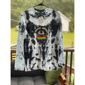 Tie Dye Raccoon Pride Long sleeve T-Shirt