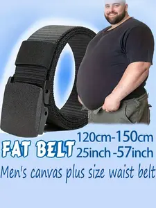 Unisex Canvas Belt, Plus Size Adjustable Belt, Outdoor Durable Soft Waistband, Metal-Free Casual Sports Belt, All Seasons Fashion Accessory