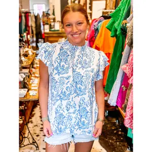 THML Suzzie Smock Neck Top