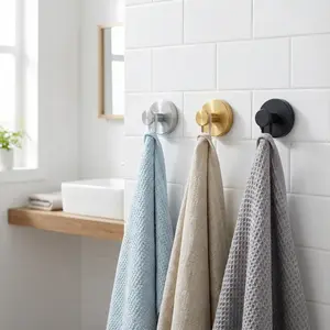 Heavy Duty Stainless Steel Suction Cup Hooks - Drill-Free Waterproof & Removable for Bathroom Shower Glass Wall | Towel Robe Hooks 2 Pack