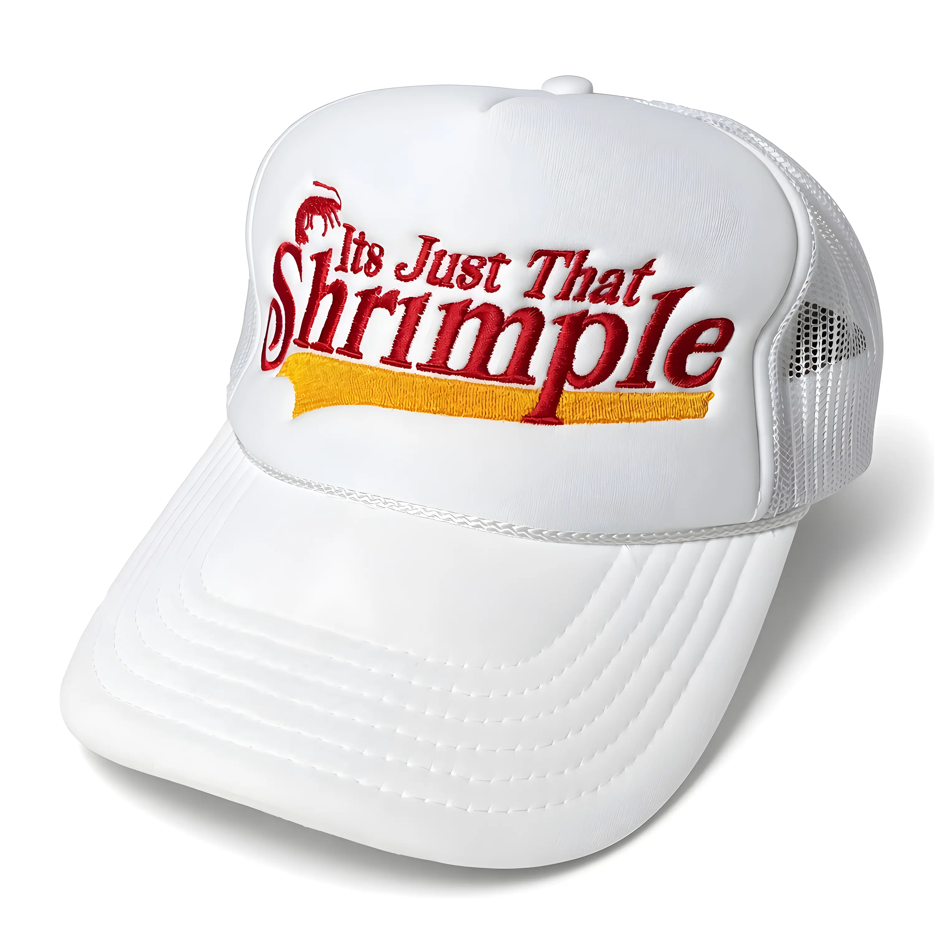 It's Just That Shrimple | Funny, Trendy, Punny, and Cute Beach-themed Embroidered Foam trucker hat, Snapback, Adjustable