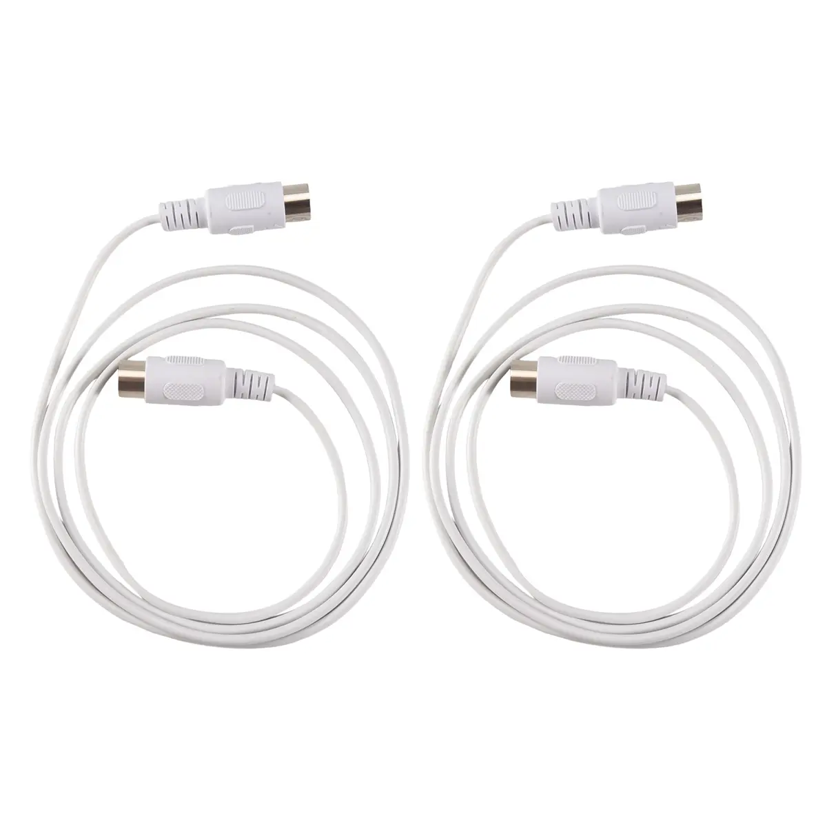 2Pcs 5 Pin Male-to-Male MIDI Extension Cables (1.5M) - Copper PVC Musical Instrument Accessories, Peripherals for Electric Piano, Keyboard, Computer Device