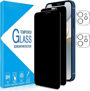[2+2 Pack Designed for  12 Mini  Screen Protector,  Tempered Film with Camera Lens Protector for  12 mini, No Bubbles, Anti Scratch, Easy to Install