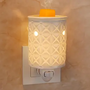 Ceramic Wax Melt Warmer, Plug-in for Scented Wax, Works with Scentsy Wax, For Fragrance Oil, Night Light Wax Burner Decoration with Two Bulbs